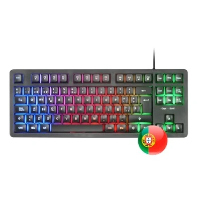 Afbeelding van Mars Gaming MK023, Keyboard TKL, Hybride H Mech Technologie, FRGB Regenboogverlichting, Anti ghosting, Universele Compatibiliteit, Zwart, Portugees Taal