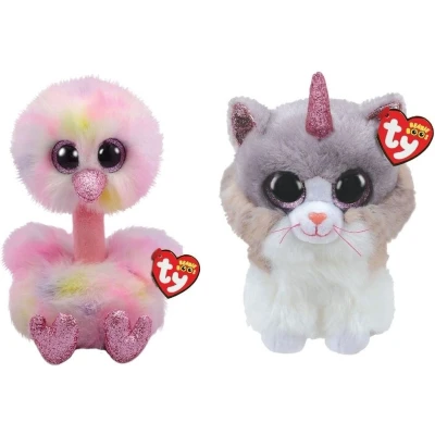 Afbeelding van Ty Knuffel Beanie Buddy Avery Ostrich &amp; Asher Cat