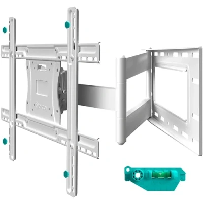Afbeelding van ONKRON Witte tv beugel 40&quot; 75&quot; tv&#039;s en schermen, muurbeugel met groot bereik tot 68 kg universele VESA 100x100 600x400 mm/tv beugels Tilt Swivel Rotatie M7L W Wit