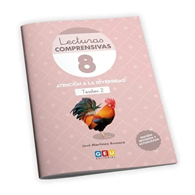 Afbeelding van Lecturas comprensivas 8. Cuaderno de refuerzo escolar I 2º primaria Ejercicios comprensión lectora. Ortografía y gramática. Leo Textos hasta 250 palabras. Pauta cuadrícula Editorial GEU.