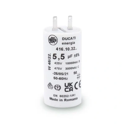 Afbeelding van 5,5 uF condensator voor SOMFY rolluik hoogwaardige motorcondensatorvervanging 2,8 mm cilindrische met schroefbodem M8 jaloeziemotoren