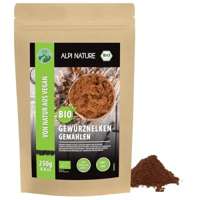 Afbeelding van Alpi Nature organische kruidnagel grond (250 g) kruidend van gecontroleerde teelt organisch kruidnagelpoeder 100% natuurlijk