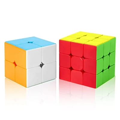 Afbeelding van ROXENDA Speed Cube Set, 2x2x2 3x3x3 Magische Kubus Puzzel Bundle (Stickerless)