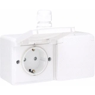 Afbeelding van Niko Hydro Opbouw WCD+RA 2V Hor. Wit 701 37846