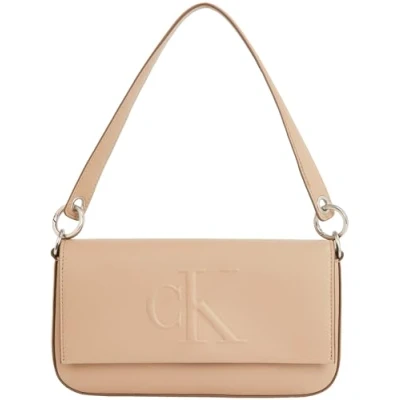 Afbeelding van Calvin Klein Jeans Sculpted FLAP Shoulder Pouch Handtas, Dames, Maat: One Size, Crockery