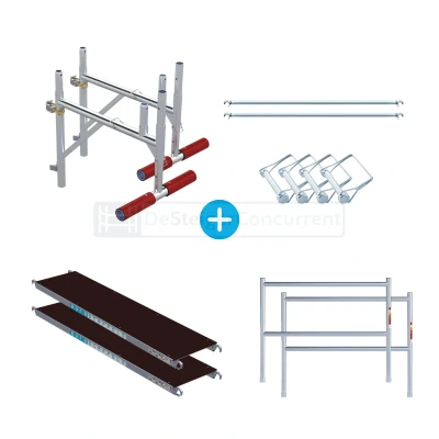 Afbeelding van Euroscaffold Uitwijkconsole Complete Set (verstelbaar) L250xB135cm Houten platformen