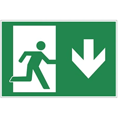 Afbeelding van Bord Nooduitgang omlaag Exit van Alu/Dibond 200x140 mm 3 dik