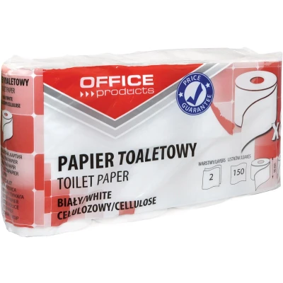 Afbeelding van Toiletpapier 2 laags 64 rol (8 x 8 rollen) OFFICE Products 100% cellulose, 150 vel per rol, 15 meter