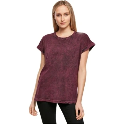 Afbeelding van Damesshirt &#039;Washed Extended Shoulder T&#039; Berry Black L