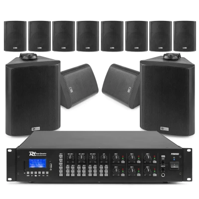 Afbeelding van Power Dynamics installatie speakerset uitgebreide set met 12x IPX5