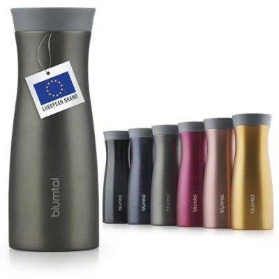 Afbeelding van Blumtal Lekvrije Thermosbeker London Roestvrijstalen Koffiemok 380 ml Charcoal Green