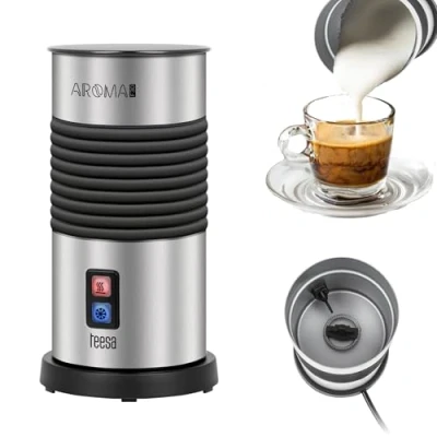 Afbeelding van Teesa TSA4003 Elektrische melkopschuimer AROMA F30, 650 Watt, roestvrijstaal/zwart