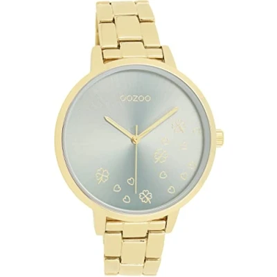 Afbeelding van OOZOO C11123 Horloge Timepieces staal goudkleurig groen 42 mm