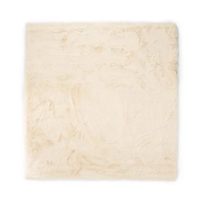 Afbeelding van Vierkant Hoogpolig Vloerkleed Comfy Plus Crème 130x130 Cm