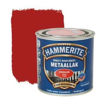 Afbeelding van Hammerite Metaallak Hoogglans Rood 0,25 liter