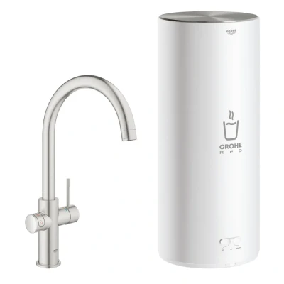 Afbeelding van Grohe Red duo keukenkraan C uitloop en combi boiler Supersteel