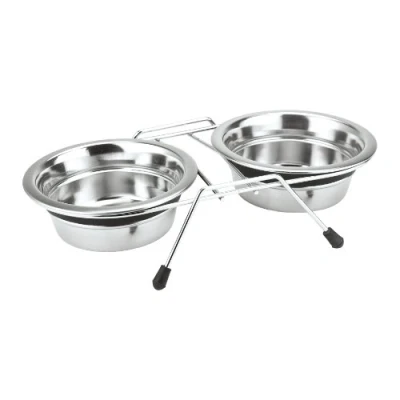 Afbeelding van Nobby rvs eetbak dubbel geluidloos 2 x 13 cm 1 st à 500 ml