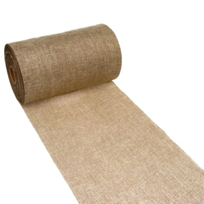 Afbeelding van DEKO AS Shabby Chic linnen look polyester geurloze tafelloper beige 20cm x 5m 25