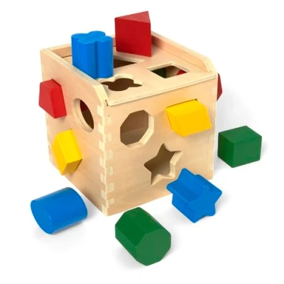 Afbeelding van Melissa &amp; Doug Vormenstoof Origineel klassiek houten speelgoed (stevige uitvoering, 12 vormblokjes, geweldig cadeau voor meisjes en jongens ideaal kinderen van 2, 3 4 jaar)