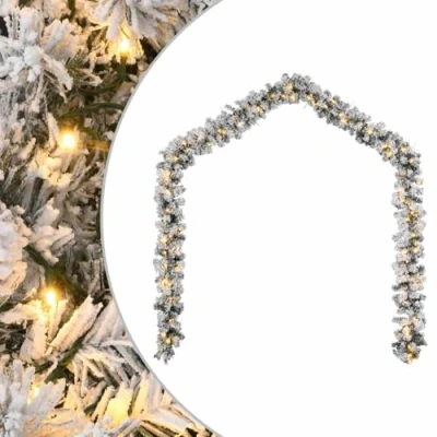Afbeelding van Kerstslinger met LED verlichting 10 m PVC groen