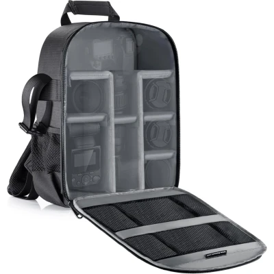 Afbeelding van Neewer® Flexibele Verdeelde Camera Gewatteerde Rugzak Tas Stoot Inzet Bescherming voor SLR DSLR Mirrorless Camera&#039;s en Lenzen, Flitser, Draadloze Ontvanger Andere Accessoires (Binnenkant Grijs)