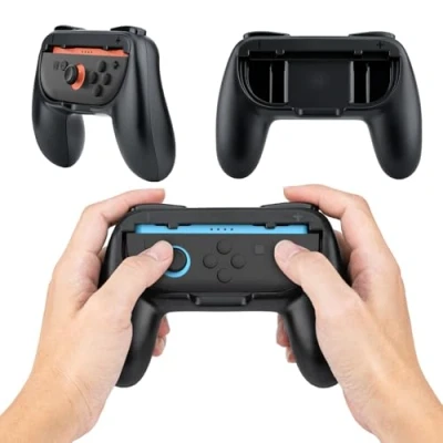 Afbeelding van Tolesum Grips Voor Nintendo Switch Joy Con 2, Set Van 2 Ergonomische Zwart Met L/R Triggers, Bescherming En Comfort Ns2 Controller