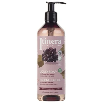 Afbeelding van ITINERA Gladmakende Vloeibare Zeep met Toscaanse Rode Druiven, 95% Natuurlijke Ingrediënten 370 ml (1 stuk)
