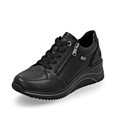 Afbeelding van Remonte Dames Low Top sneaker D0T03, vrouwen, lage schoenen, losse inlegzool, waterafstotend, REmonteTEX, zwart 00, 42 EU Weit