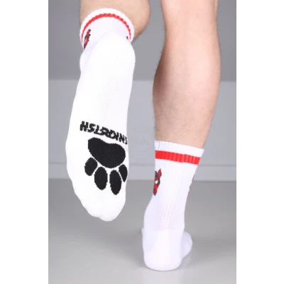 Afbeelding van SNKRFTSH PUPPY SOCKS RED Men Size: 39 42 / White