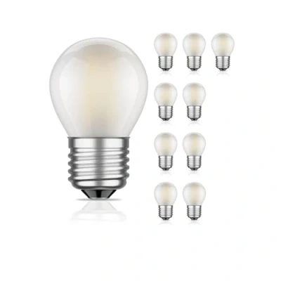 Afbeelding van ledscom.de 10 stuks E27 LED lamp, G45, warm wit (2700 K), 4 W, 477lm, berijpt