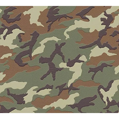 Afbeelding van AS Creation Boys &amp; Girls 3694 13 Camouflage / Legerprint Grijs Creme
