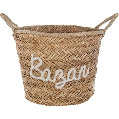 Afbeelding van Atmosphera Opbergmand Bazar rond riet naturel 40 x 36 cm opvouwbaar decoratie mand