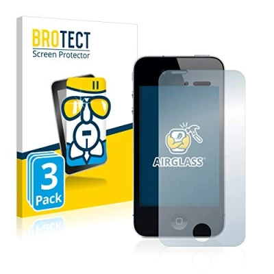 Afbeelding van BROTECT Screenprotector voor Apple iPhone 4 / 4S Folie Beschermfolie Beschermglas transparant (3 Stuks)