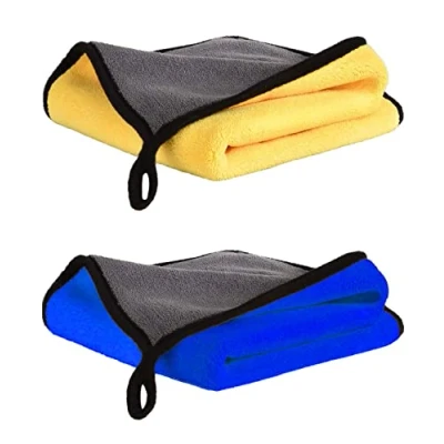 Afbeelding van ILLUVA 2 x microvezeldoek, polijstdoek, microvezeldoek voor auto onderhoud, super absorberende droogdoek, raamreinigingsdoek het drogen van autopolish en na velgenborstel, 40 60 cm