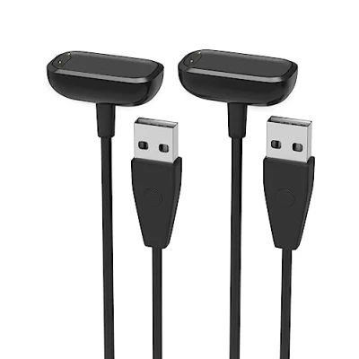 Afbeelding van Sinoacc Opladerkabel voor Fitbit Luxe &amp; Charge 5 Vervanging 3,3 Ft Smartwatch Oplader USB Magnetische Draadloze Snelle Oplaadkabel Koord Fitness Tracker met Reset Knop 2Pack