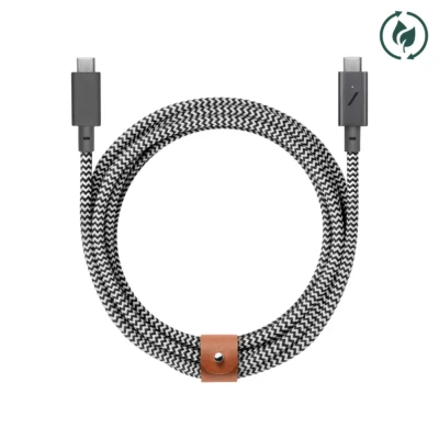 Afbeelding van Native Union Belt USB kabel 2.0 2,4 m C Zwart, Wit