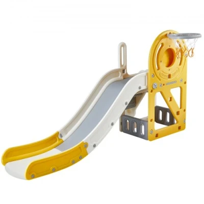 Afbeelding van VEVOR Glijbaan voor kinderen, fun Slide met basketbalkorf, kinderglijbaan, HDPE tuinglijbaan, max. 50 kg, peuterglijbaan 1 12 jaar babyglijbaan binnen en buiten, uitloop, 186 x 112 100