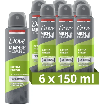 Afbeelding van DOVE Men+Care Deospray &quot;Extra Fresh&quot; 6er Pack (6 x 150 ml)