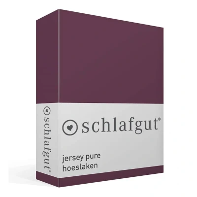 Afbeelding van Schlafgut Jersey Pure hoeslaken Lits jumeaux (180/200x200/220 cm) Paars
