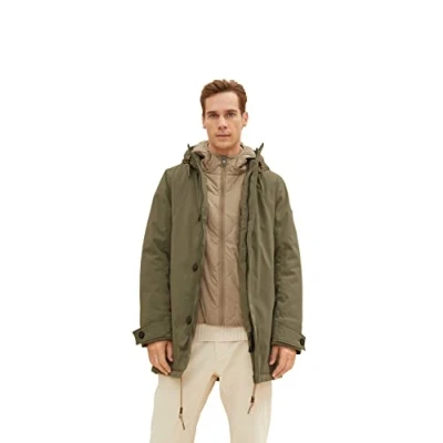 Afbeelding van TOM TAILOR Uomini Parka met capuchon 1032496, 10415 Dusty Olive Green, L