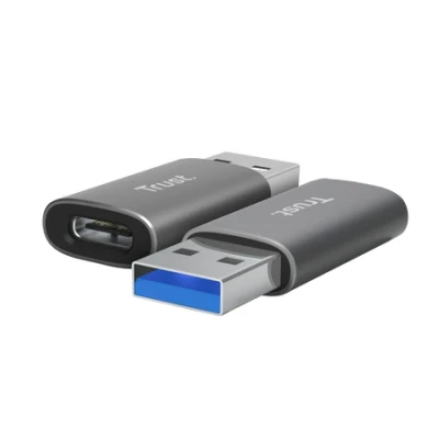Afbeelding van Trust Calyx USB A tot C Adapter 2 pack Zilver