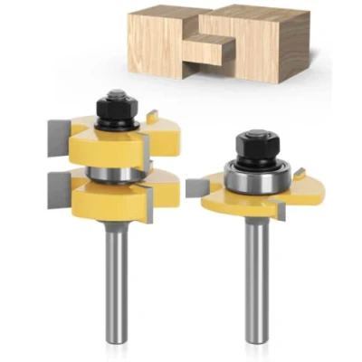 Afbeelding van APLUS 8 mm Groef en Tong Set Routerbit Router Houtbewerking Frezen Hout Snijgereedschap voor Graveermachine Trimmachine