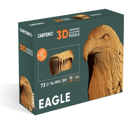 Afbeelding van CARTONIC Eagle 3D puzzel DIY Cadeau kado kinderen en volwassenen karton ecologisch