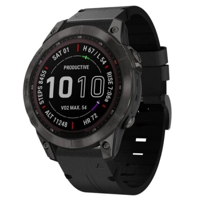 Afbeelding van Leren bandje Zwart Garmin Forerunner 745 / 935 945 955 965