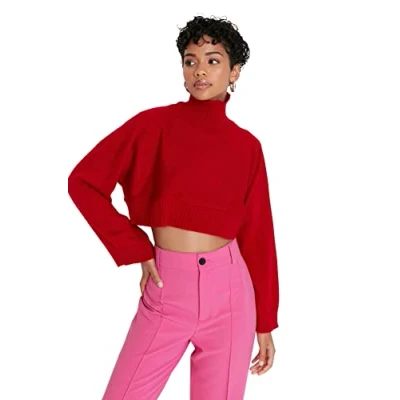 Afbeelding van Trendyol Smaragdgroene Super Crop Basic Gebreide Trui Twoaw21Kz0163