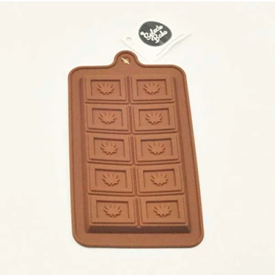 Afbeelding van Selecto Bake Marihuanablad Chocolade Bar Siliconen Snoep Mould Tray Break Apart en Energie Mold