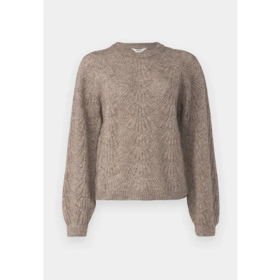 Afbeelding van Object OBJFLORA RE L/S Knit Pullover NOOS, Desert Taupe/Detail: melange, XS