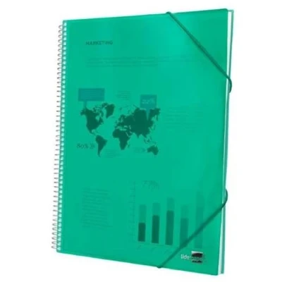 Afbeelding van Liderpapel Ordner met spiraalbinding, 30 hoezen, polypropyleen, DIN A4, groen