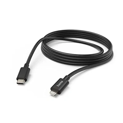 Afbeelding van Hama USB C naar Lightning kabel Oplaadkabel geschikt voor o.a iPhone / iPad MFI gecertificeerd 3A USB2.0 480Mbps 300cm Zwart