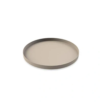 Afbeelding van Cooee Design Dienblad cirkel van roestvrij staal in de kleur zand, afmetingen: 30cm x 2cm, HI 012 SA